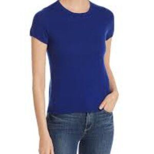 100% cashmere top royal blue Bloomingdale’s